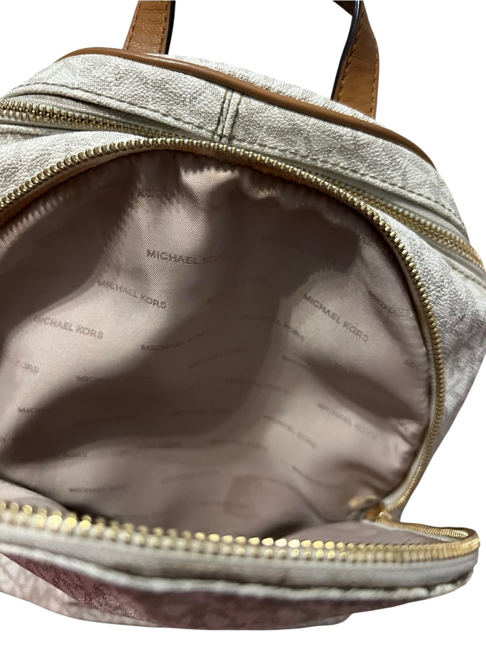 Michael Kors Cream Signature Mini Backpack with Gold Hardware - Picture 5 of 10